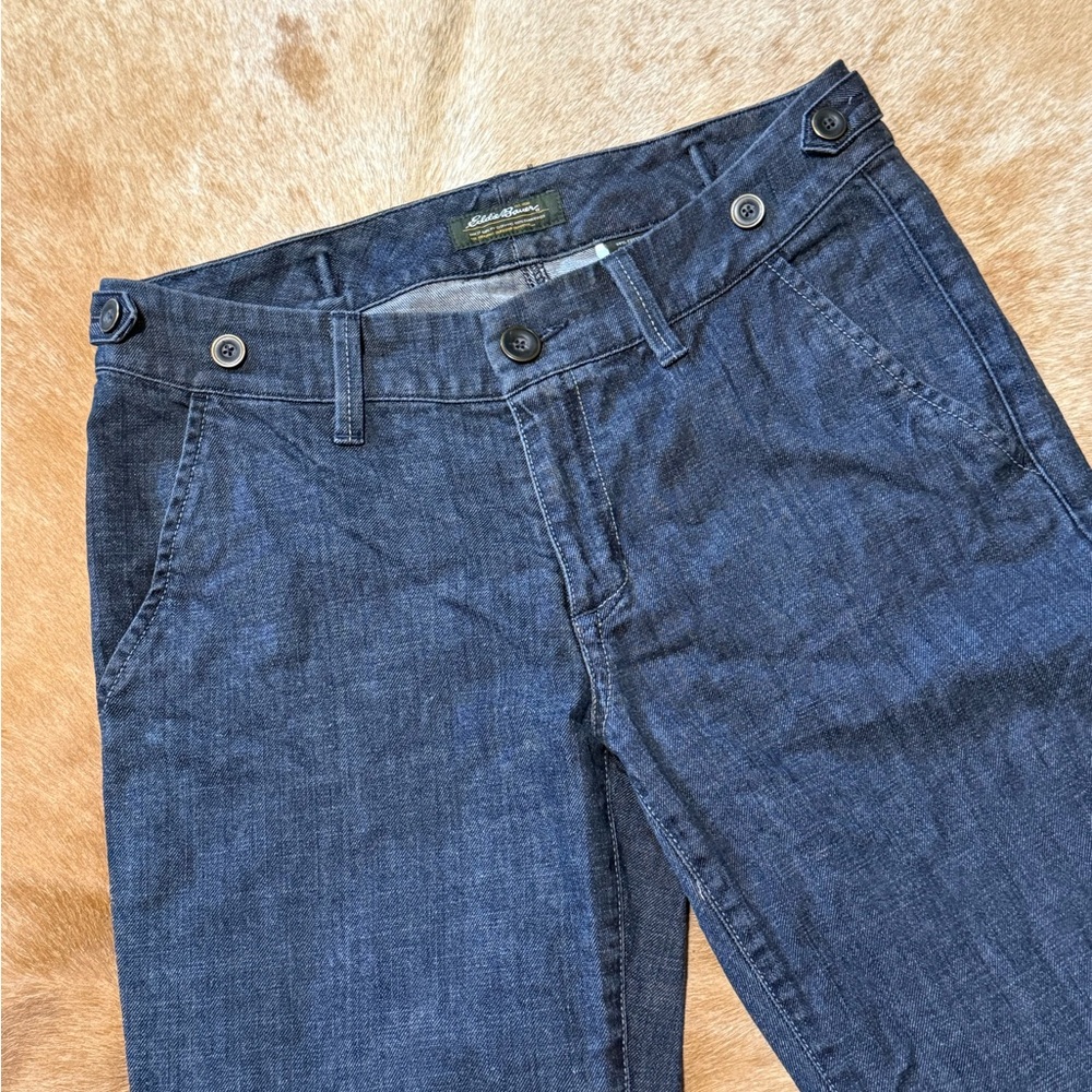 Women's Eddie Bauer Specialty Dyed Denim Flare Trousers ~ Sz. 8